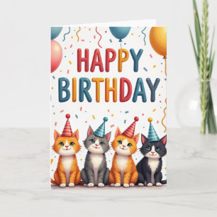 Verjaardagskaart met knuffelende katjes kaart