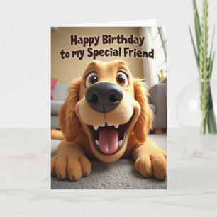 Verjaardagskaart met Lachende Hond Kaart