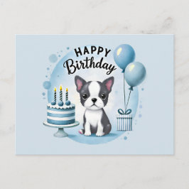 Verjaardagskaart met leuke Boston Terrier Briefkaart