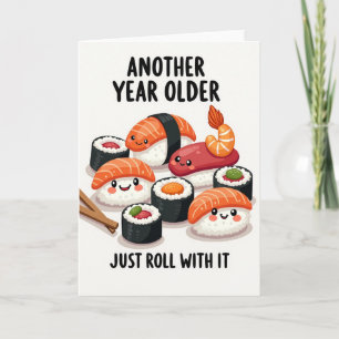 Verjaardagskaart met leuke voedselkarakters kaart
