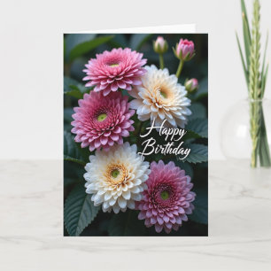 Verjaardagskaart met Levendige Bloeiende Bloemen Kaart