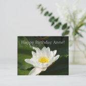 Verjaardagskaart met Lotus Bloem Ansichtkaart Briefkaart (Staand voorkant)