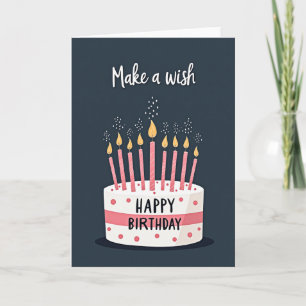 Verjaardagskaart met middernachtcake kaart
