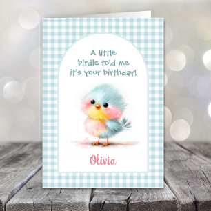 Verjaardagskaart met Mooie Baby Vogel Kaart