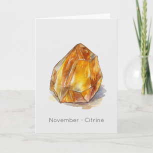 Verjaardagskaart met November Geboortesteen Citrie Kaart