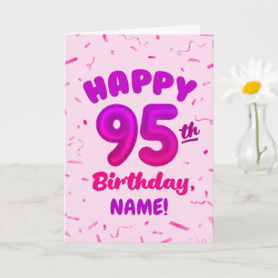 Verjaardagskaart met op maat gemaakte naam en 95e  kaart