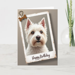 Verjaardagskaart met portret van een zoete puppy kaart