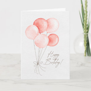 Verjaardagskaart met Roze Ballonnen Kaart