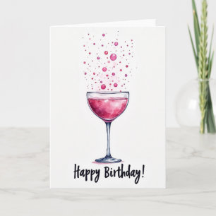 Verjaardagskaart met roze bubbels kaart