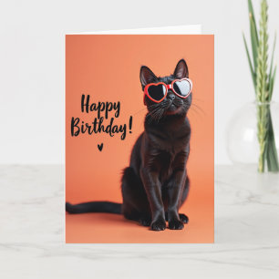 Verjaardagskaart met silhouet van kat kaart