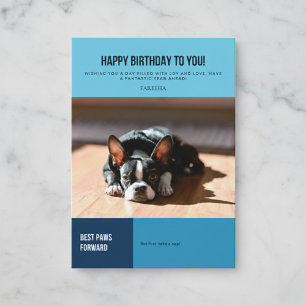Verjaardagskaart met slapende Boston Terrier Kaart