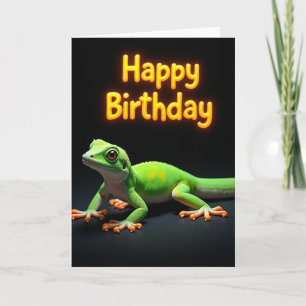 Verjaardagskaart met smaragdgroene hagedis kaart