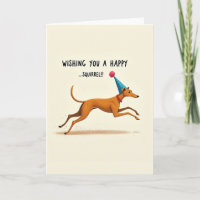 Verjaardagskaart met springende hond