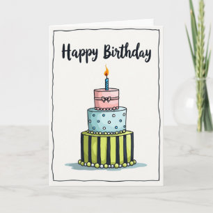 Verjaardagskaart met Stippen Cake Kaart