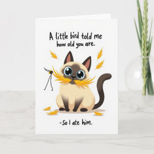 Verjaardagskaart met Veerachtige Kat Kaart