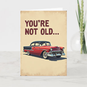 Verjaardagskaart met vintage auto-ontwerp kaart