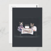 Verjaardagskaart met vintage katjes briefkaart (Voorkant / Achterkant)