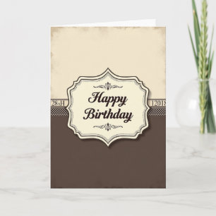 Verjaardagskaart met vintage scroll-ontwerp kaart