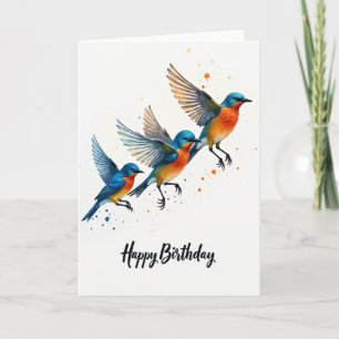 Verjaardagskaart met vliegende vogels kaart