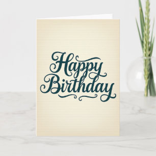 Verjaardagskaart met vloeiende typografie kaart