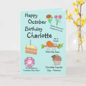 Verjaardagskaart met vouw voor oktober kaart (Gele Bloem)