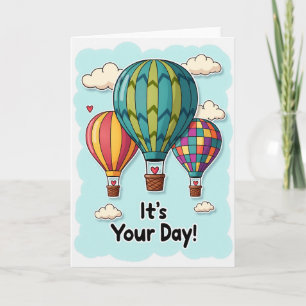 Verjaardagskaart met vroesluchtballon kaart