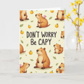 Verjaardagskaart met vrolijk en schattig dier kaart (Gele Bloem)