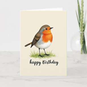 Verjaardagskaart met vrolijke aquarel vogel kaart