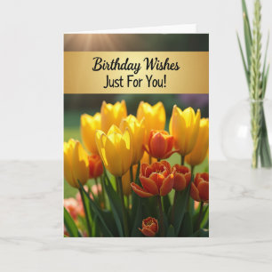 Verjaardagskaart met vrolijke tulpen kaart
