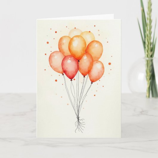 Verjaardagskaart met watercolor vormen kaart (Voorkant)