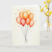 Verjaardagskaart met watercolor vormen kaart (Gele Bloem)