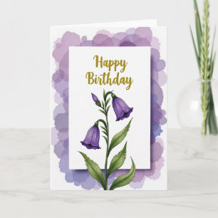 Verjaardagskaart met waterverf bloemen kaart