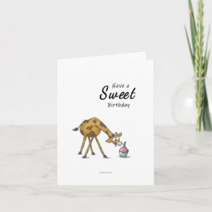 Verjaardagskaart met waterverf giraffe kaart