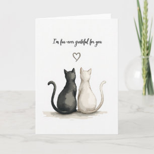 Verjaardagskaart met waterverf van schattige katte kaart