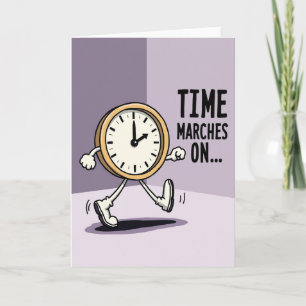 Verjaardagskaart met Whimsical Klok Kaart