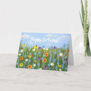 Verjaardagskaart met wilde bloemen kaart