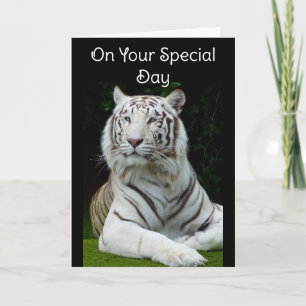 Verjaardagskaart met witte tijger kaart