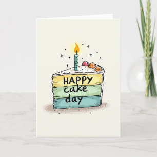 Verjaardagskaart met zoete cake wens kaart