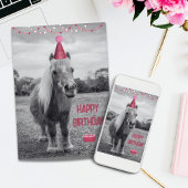 Verjaardagskaart met zoete pony kaart