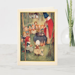 Verjaardagskaart Oude vrouw in een schoen vintage Feestdagen Kaart