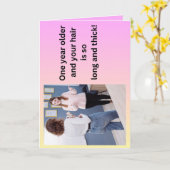 Verjaardagskaart over kinhaar kaart (Gele Bloem)