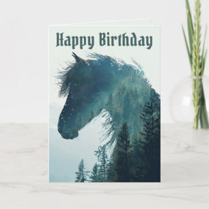 Verjaardagskaart - Paard Landschap Verjaardagskaar Feestdagen Kaart