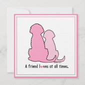 Verjaardagskaart Roze Honden (Voorkant)