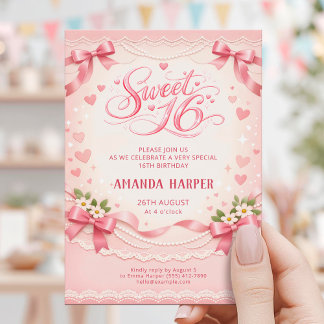 Verjaardagskaart Sweet 16 Roze Kaart