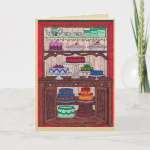 Verjaardagskaart - Taart in Kast Kaart