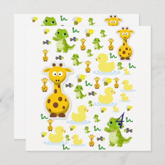 Verjaardagskaart uitnodiging (Voorkant / Achterkant)