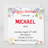 Verjaardagskaart uitnodiging aap twee jaar oud (Achterkant)