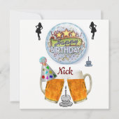 Verjaardagskaart Uitnodiging Bier (Voorkant)
