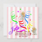 Verjaardagskaart Uitnodiging Engel Roze (Achterkant)