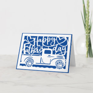 Verjaardagskaart Vaderdag Blauwe Vrachtwagen Kaart